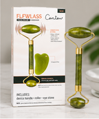 FLFWLASS Facial Roller & Gua Sha Set – Natural Green Quartz for Radiant Skin