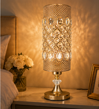 Luxury Crystal Bedside Lamp with Warm Ambient Lighting
