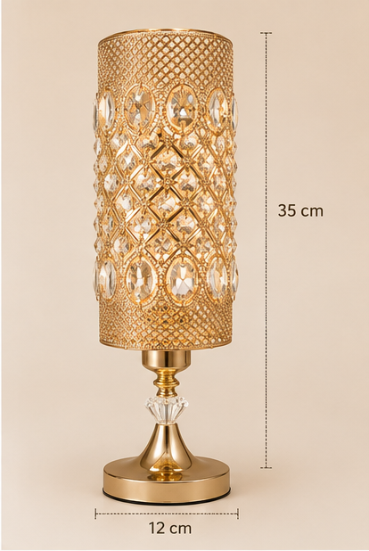 Luxury Crystal Bedside Lamp with Warm Ambient Lighting
