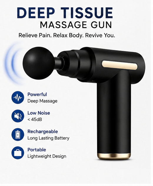 Portable Deep Tissue Massage Gun – Rechargeable Muscle Massager