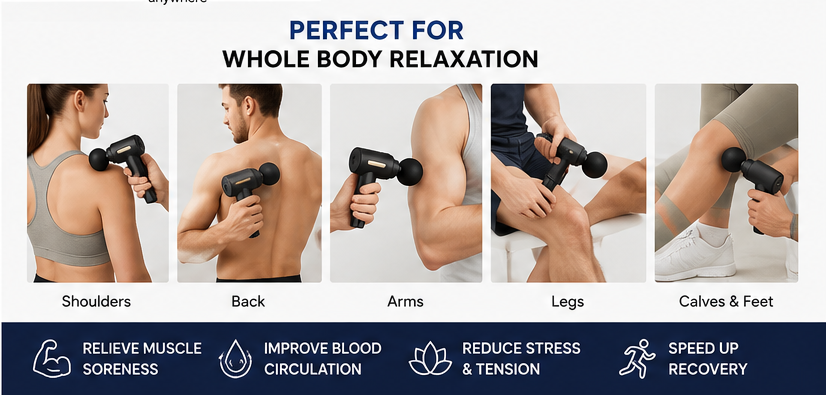 Portable Deep Tissue Massage Gun – Rechargeable Muscle Massager